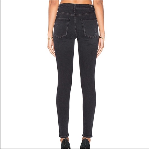 Citizens of Humanity high rise rocket black distressed jeans. - Picture 2 of 5